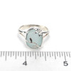 Aqua Ice Sea Glass Lily Ring - Size 9 on ruler for size reference.