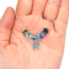 Blue Winter Breeze 8 Stone Ultra Rare Sea Glass Heart Circle Necklace -  16"-18" Length on model for color reference. 
