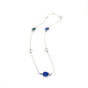 Beautiful Blues 3 Stone Sea Glass 16"-18" Lariat Necklace