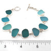 Aqua Ombre Sea Glass 9 Stone Bracelet on ruler for size reference. 