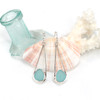 Aqua Sea Glass Lunar Drop Earrings