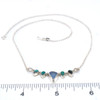 Cornflower Sea Glass and Turquoise 5 Piece Points Necklace 16"-18" Length Complete Necklace View