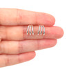 Triple Cuff Sterling Silver Earrings - Small Size on model for color reference. 