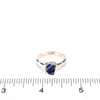 Blue and White Starburst Sea Pottery Sleek Ring - Size 9 on ruler for size reference. 