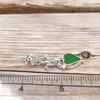 Insta Sale Green Sea Glass Tiny Turtle Drop Necklace - MM on ruler for size reference. 