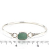 Olive Smooth Sea Glass Bezel Bangle Bracelet on ruler for size reference.