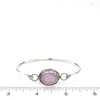 Purple Perfect Oval Sea Glass Nest Hinge Bangle Bracelet on ruler for size reference.