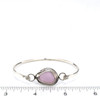 Purple Triangle Sea Glass Nest Hinge Bangle Bracelet on ruler for size reference.