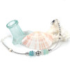 Aqua Sky Sea Glass and Pearl Daisy Bracelet