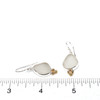 White Droplet Sea Glass Trinity Earrings on ruler for size reference