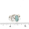 Aqua Allure Sea Glass and Herkimer Diamond Double Ring - Size 9 on ruler for size reference.