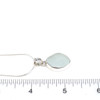 White Sea Glass Single Bezel Necklace on ruler for size reference. 