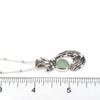 Seafoam Drop Sea Glass Whale Splash Necklace on ruler for size reference