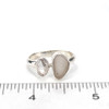 White Droplet Sea Glass and Herkimer Diamond Double Ring - Size 9 on ruler for size reference.