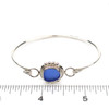 Cobalt Round Sea Glass Trio Bead Bracelet 