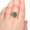 Aqua Teal Sea Glass Lily Ring - Size 9 on model for color reference.