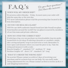 Frequently asked question (FAQs) about sea glass, sizing, and shipping