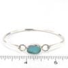 Aqua Allure Sea Glass Bezel Bangle Bracelet on ruler for size reference.