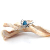 Turquoise Azure Waters Ultra Rare Sea Glass Butterfly Ring - Size 9