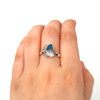 Turquoise Azure Waters Ultra Rare Sea Glass Butterfly Ring - Size 9 on model for color reference.