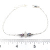 Winter White Crisp Sea Glass and Dainty Peacock Pearl Bracelet on ruler for size reference.