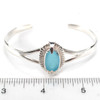 Turquoise Sea Glass Rising Sun Cuff Bracelet on ruler for size reference. 