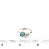 Aqua Sea Glass and Mother of Pearl Costal Trio Ring - Size 9 on ruler for size reference.