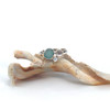 Aqua Sea Glass and Mother of Pearl Costal Trio Ring - Size 9