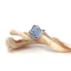 Cornflower Sea Glass Lily and Vine Ring - Size 9