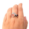 Pink Sea Glass and Ruby Surf Ring - Size 9 on model for color reference.