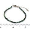 African Turquoise Beaded Gemstone Bracelet with Clasp on ruler for size reference. 
