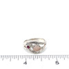 Pink Petal Sea Glass and Ruby Wavy Ring - Size 9 on ruler for size reference.
