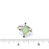 Seafoam Sea Glass and Peridot Tide Point Ring - Size 9 on ruler for size reference.