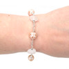 White Sea Glass and Pink Pearl Bracelet on model for color reference.