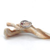 Pink Sea Glass and Ruby Wavy Ring - Size 9