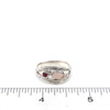 Pink Oval Sea Glass and Ruby Wavy Ring - Size 9 on ruler for size reference.