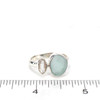 Aqua Oasis Sea Glass and Herkimer Double Ring - Size 9 on ruler for size reference.