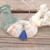 Insta Sale Cornflower Triangle Sea Glass Bezel Necklace - MM