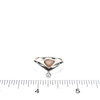 Pink Sea Glass and Mother of Pearl Coastal Balance Ring - Size 9 on ruler for size reference.