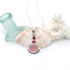 Pink Sea Glass and Ruby Stack Pendant