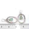 Seafoam Large Sea Glass Bold Nested Oval Earrings on ruler for size reference