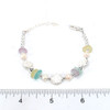 Pastel Bright Sea Glass Shimmer Beaded Bracelet on ruler for size reference.