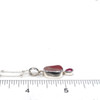 Pink Aura Sea Glass and Ruby Double Necklace on ruler for size reference.