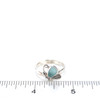 Aqua Bright Sea Glass Butterfly Ring - Size 9 on ruler for size reference.