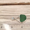 Insta Sale Olive Sea Glass Sail Drop Necklace - MM on ruler for size reference. 