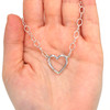 Sterling Silver Heart Charm Holder Necklace - 20" Length on model for color reference. 