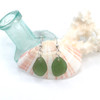 Olive Leaf Sea Glass Simple Drop Sea Glass Earrings