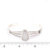 White Milk Glass Sea Glass Cuff Bracelet on ruler for size reference. 