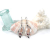 Pink Sea Glass and Ruby Wavy Earrings