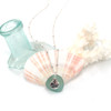 Aqua Rounded Sea Glass Sand Dollar Nautical Necklace